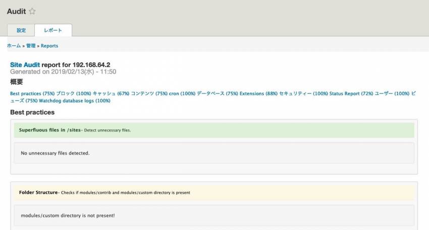 Site Audit レポート例